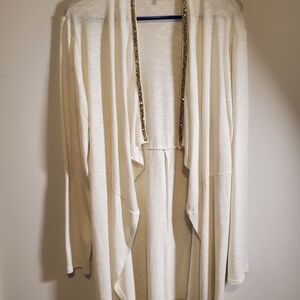 Juicy Couture Elegant Cream Open-Front Sweater